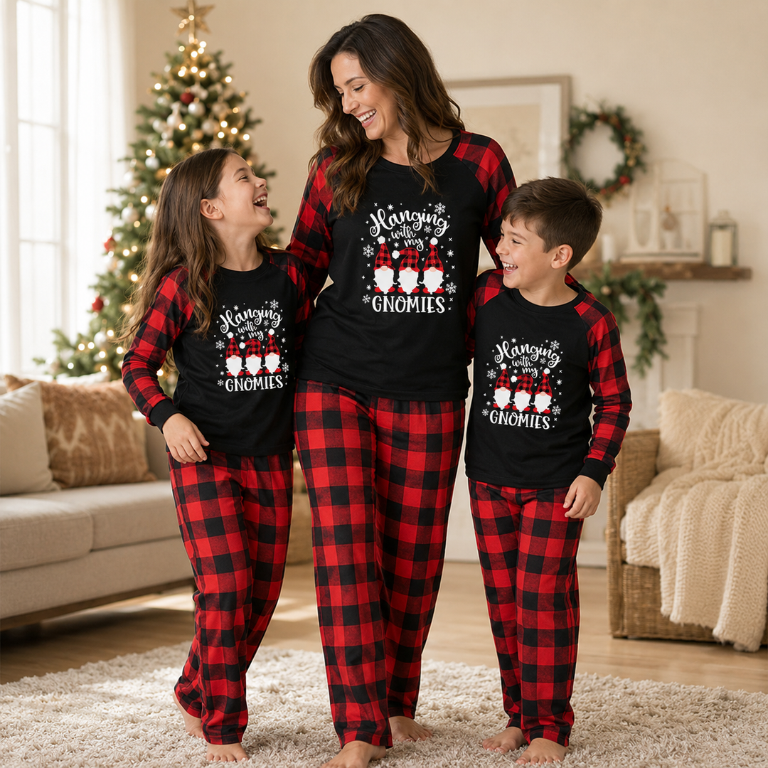 Family Christmas Pajamas - Santa Plaid Matching Set