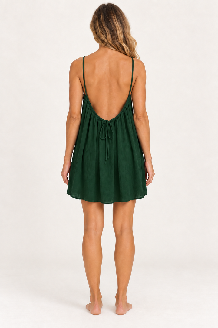 Swing Slip Nightgown for Women, Open Tie-Back Chemise
