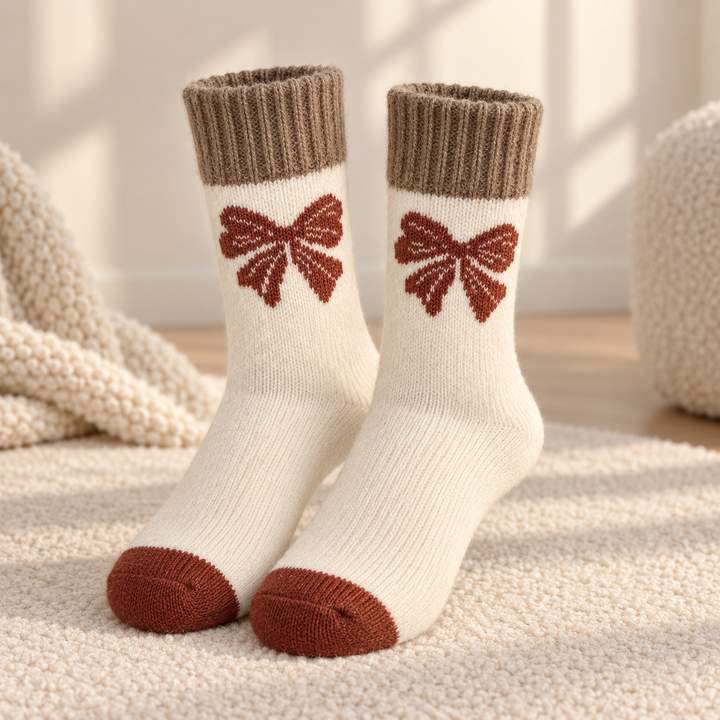 Fuzzy Socks for Women, Thick Terry Knit Winter Crew Socks