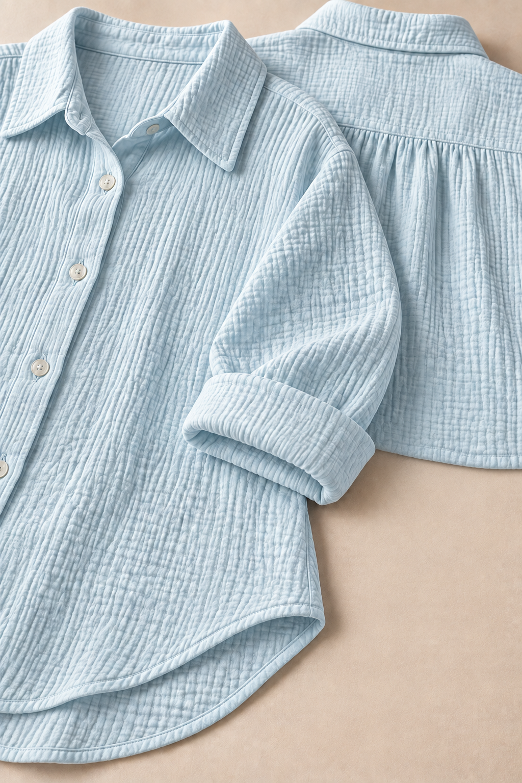 100% Cotton Long Sleeve Nightgown, Button-Front Shirt Style