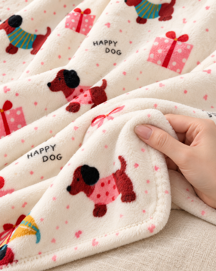 Christmas Fleece Blanket Gift, Ribbon-Wrapped Throw