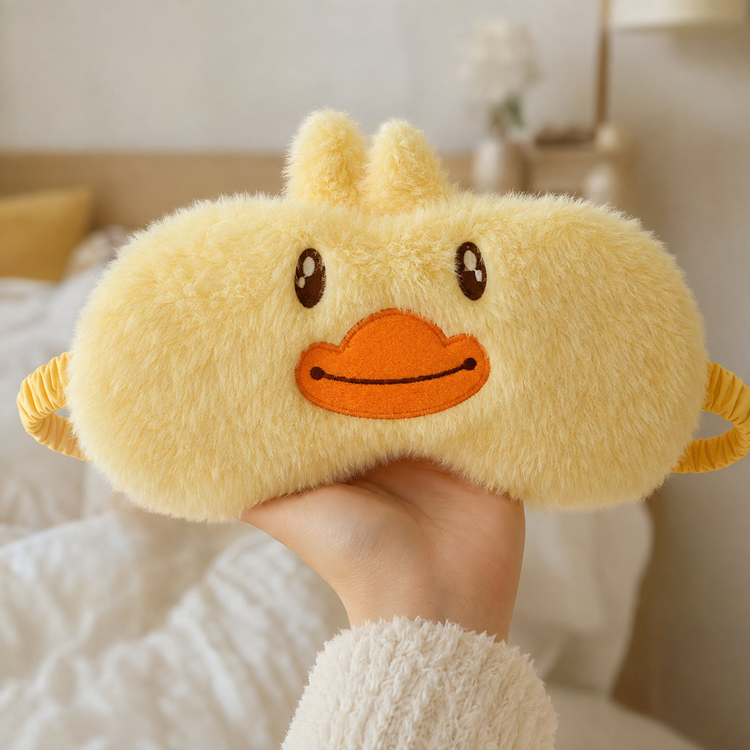 Cute animal sleep eye mask in soft plush - design range shown together