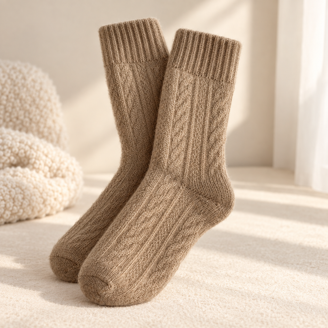 Fuzzy Socks for Women, Thick Terry Knit Winter Crew Socks