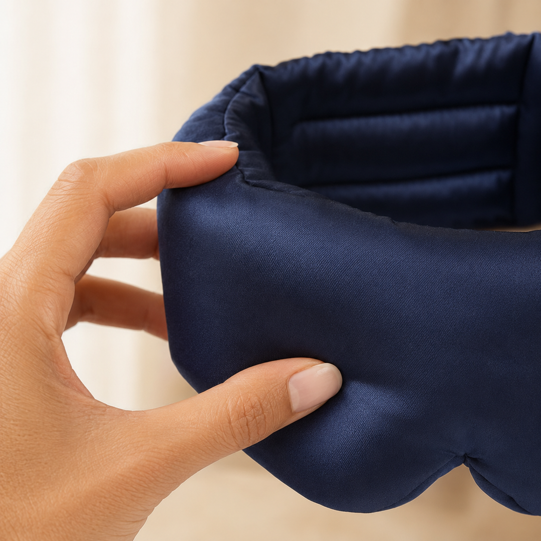 Mulberry Silk Sleep Eye Mask - Contoured, Adjustable Strap