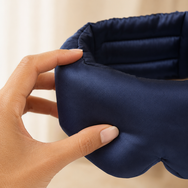 Mulberry Silk Sleep Eye Mask - Contoured, Adjustable Strap
