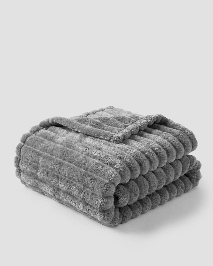 Fleece Throw Blanket, Ribbed Soft Touch