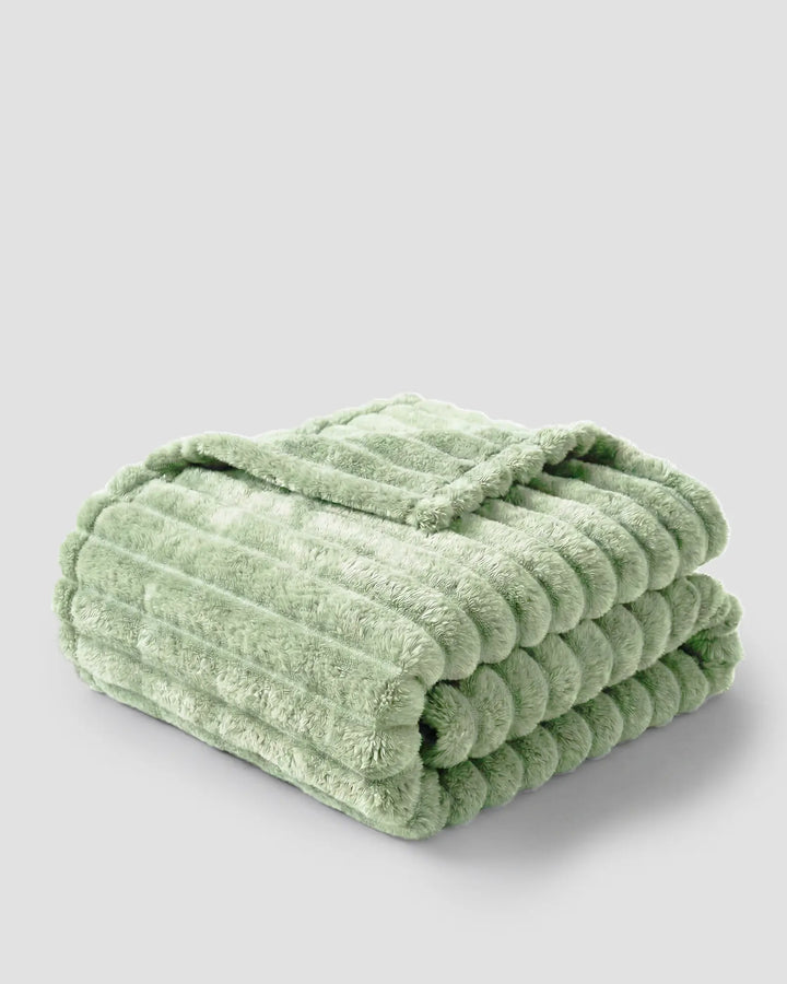 Fleece Throw Blanket, Ribbed Soft Touch