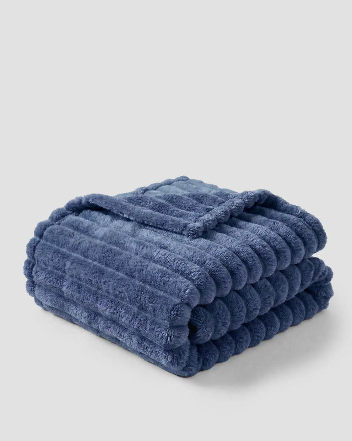 Fleece Throw Blanket, Ribbed Soft Touch
