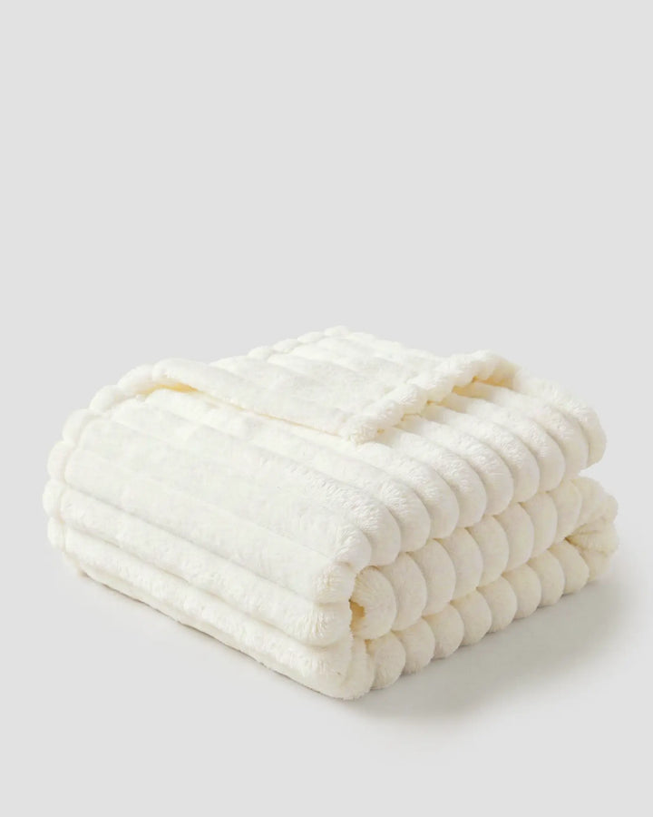 Fleece Throw Blanket, Ribbed Soft Touch