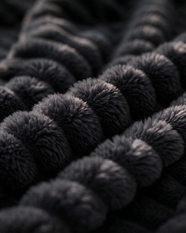 Fleece Throw Blanket, Ribbed Soft Touch