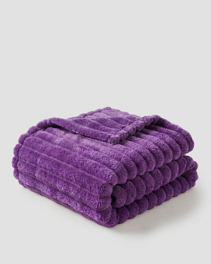 Fleece Throw Blanket, Ribbed Soft Touch