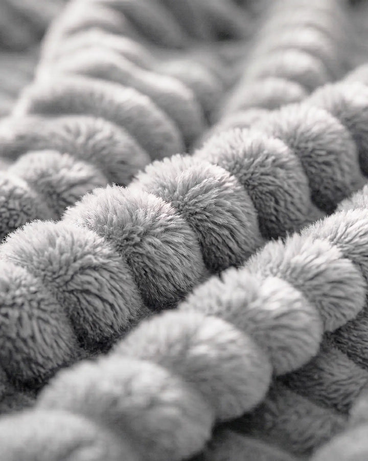 Fleece Throw Blanket, Ribbed Soft Touch