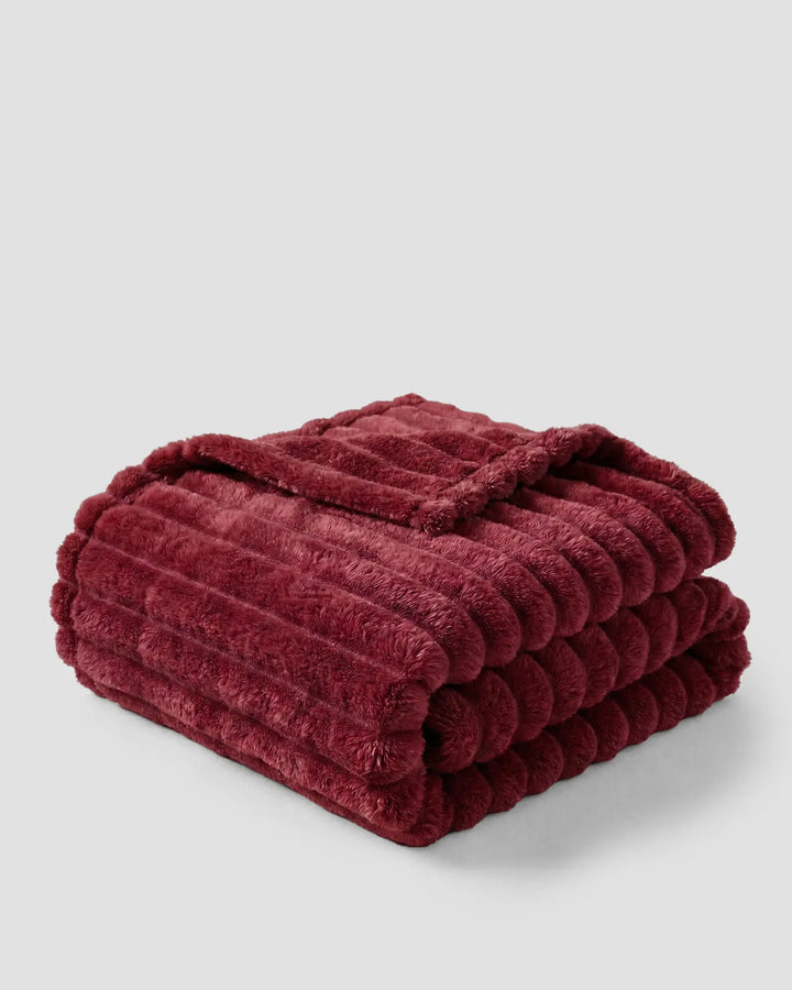 Fleece Throw Blanket, Ribbed Soft Touch