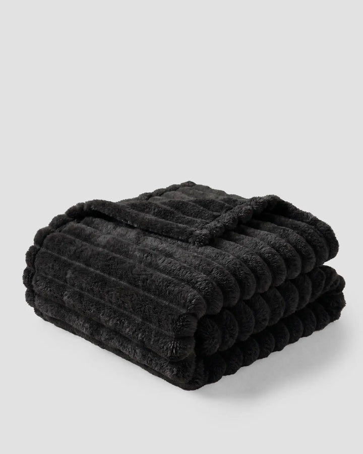 Fleece Throw Blanket, Ribbed Soft Touch