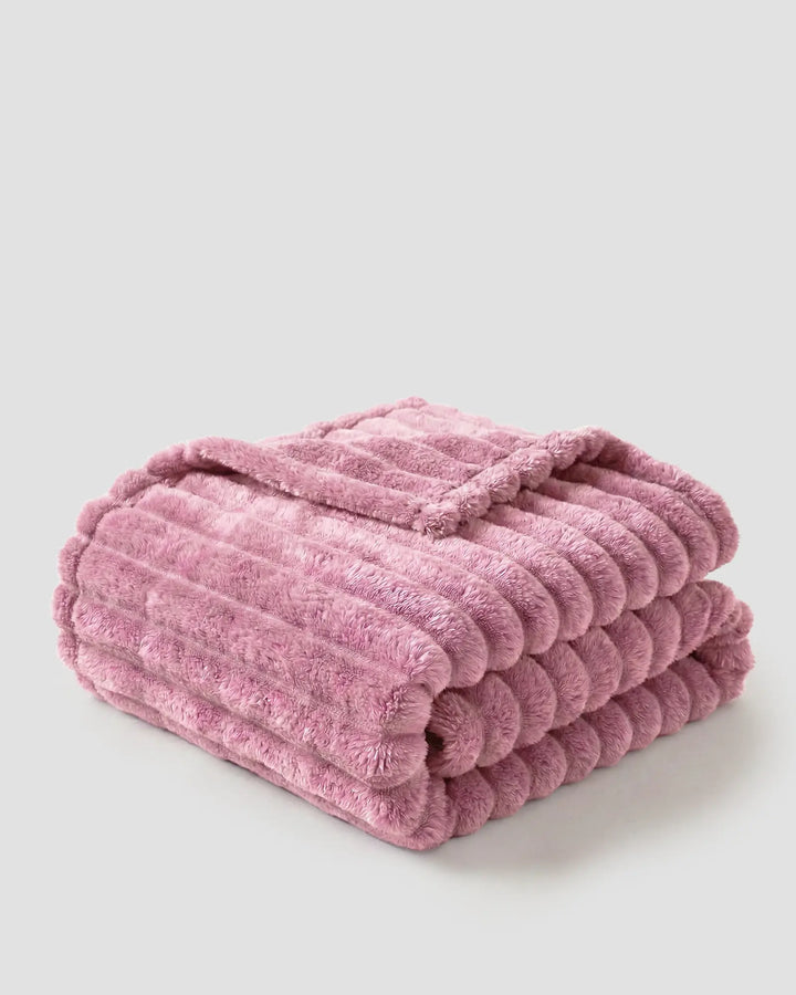 Fleece Throw Blanket, Ribbed Soft Touch