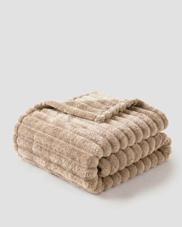 Fleece Throw Blanket, Ribbed Soft Touch