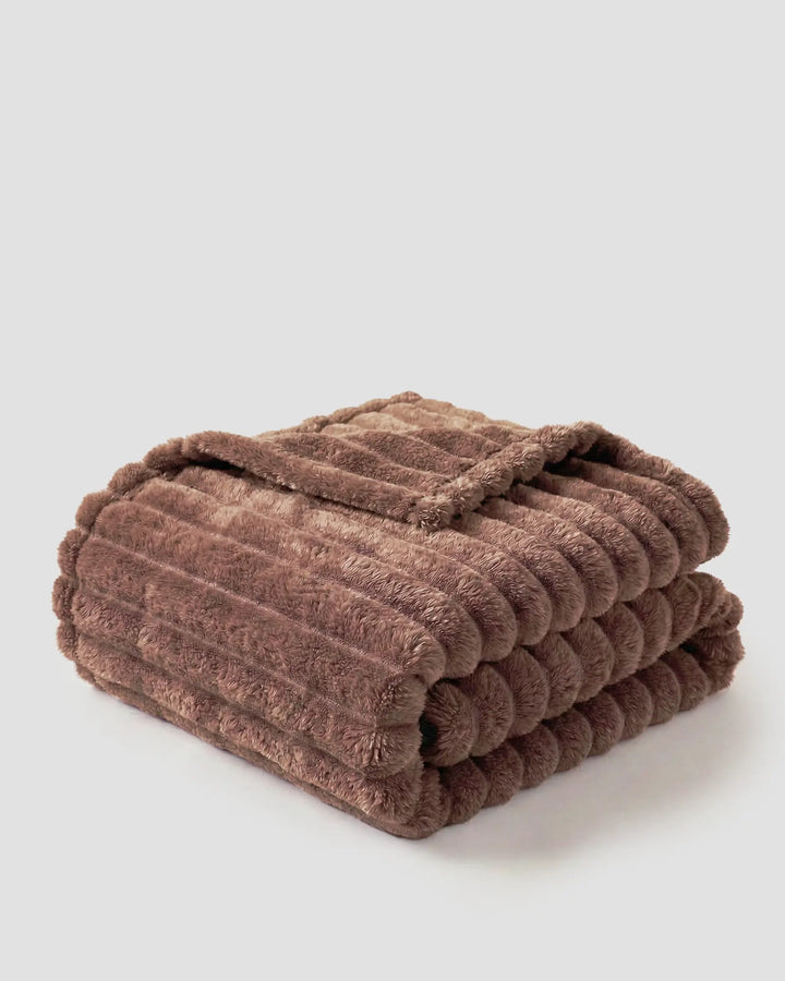 Fleece Throw Blanket, Ribbed Soft Touch