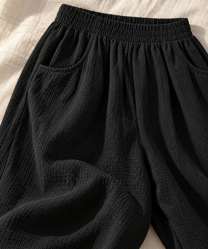 100% Cotton Balloon Leg Pants for Women with Pockets