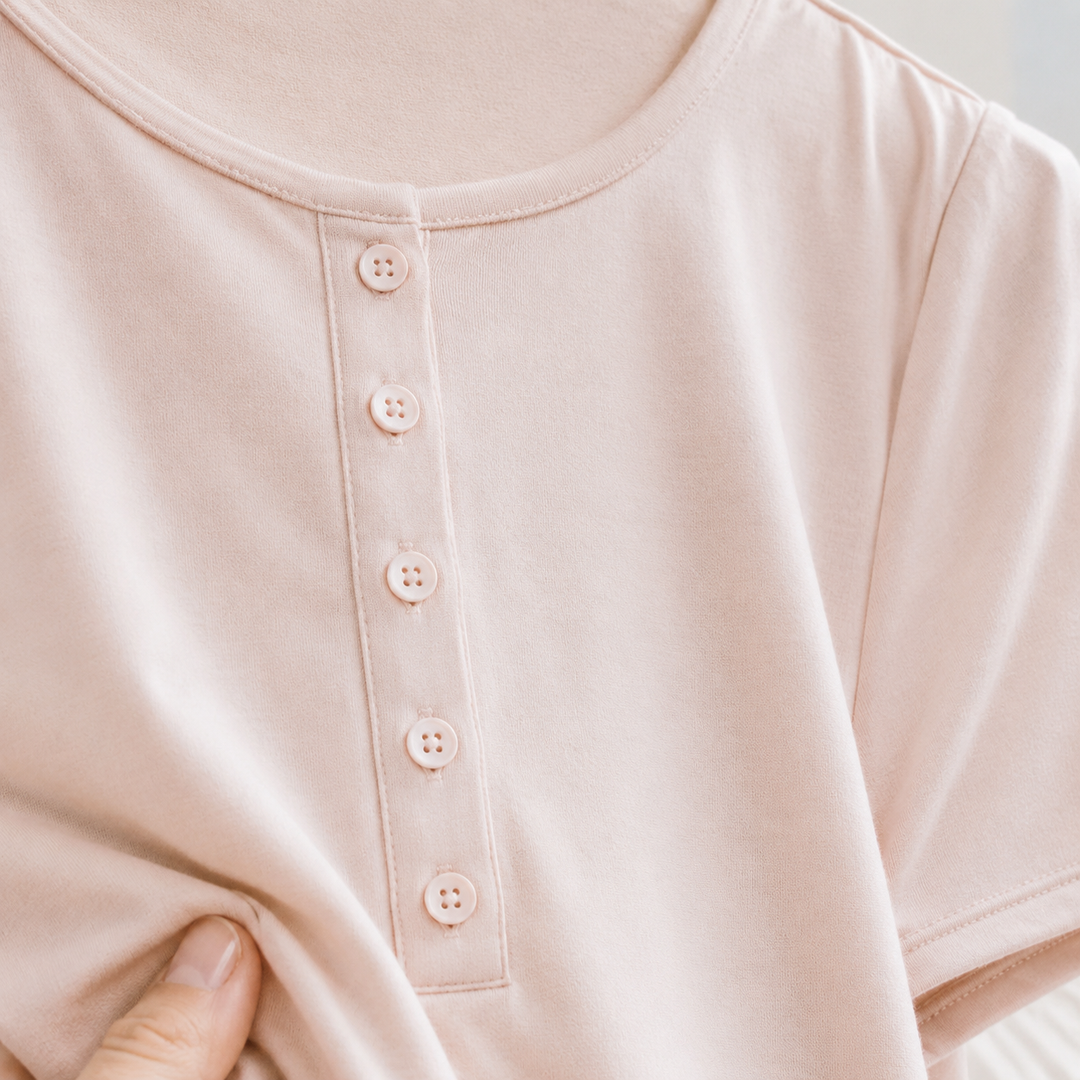 Short Sleeve Nightgown for Women, Button Placket – photo 6