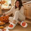 Halloween Slippers for Women, Pumpkin Bat Plush Gift