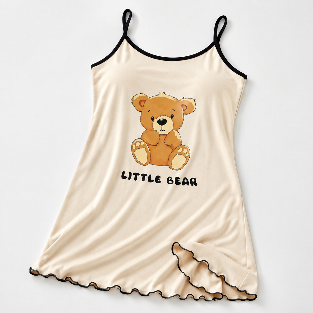 Slip Nightdress for Women, Printed Cami with Lace Trim – photo 2