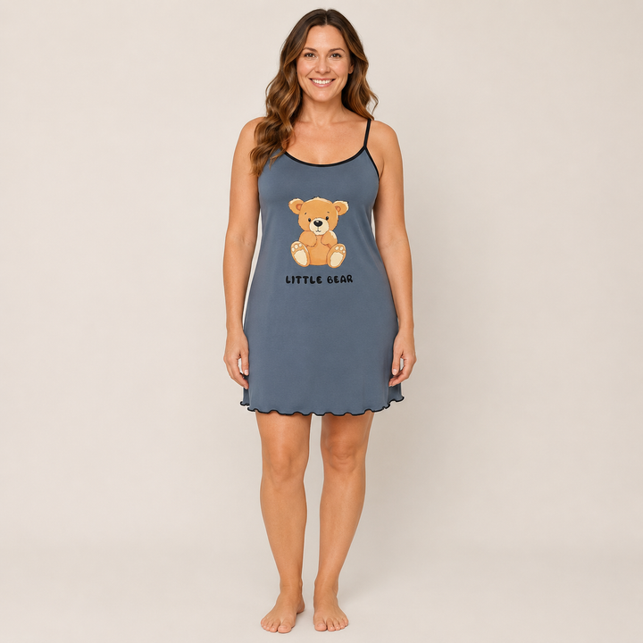 Slip Nightdress for Women, Printed Cami with Lace Trim – photo 3