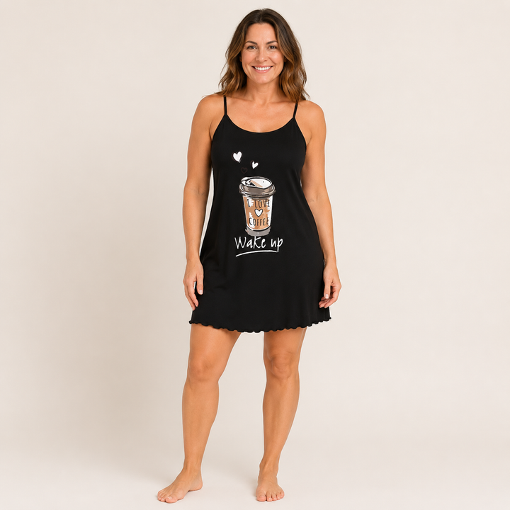 Slip Nightdress for Women, Printed Cami with Lace Trim – photo 9