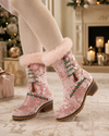 Women's Christmas Boots | Fur-Lined Embroidered Winter Boots