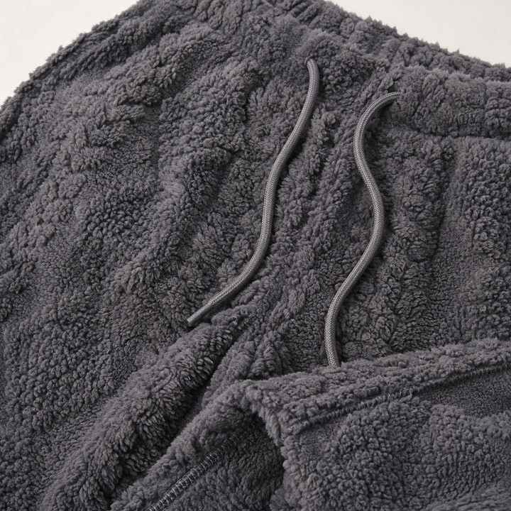 Fuzzy Fleece Pajama Pants for Women, Wide Leg