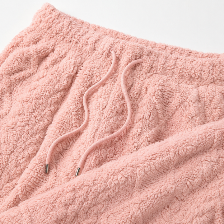 Fuzzy Fleece Pajama Pants for Women, Wide Leg