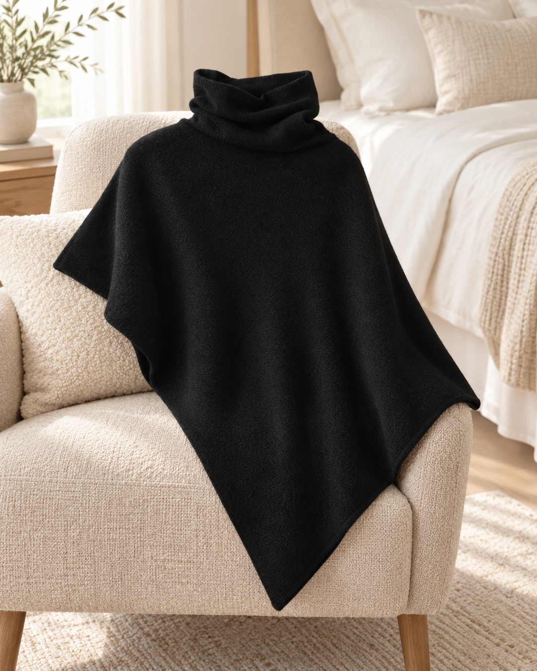 Knitted Fleece Shawl for Women, One Size