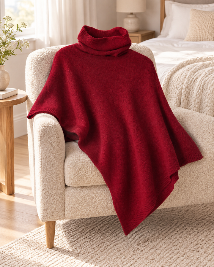Knitted Fleece Shawl for Women, One Size