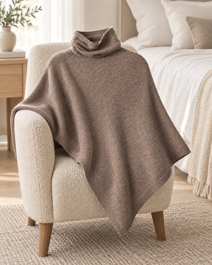Knitted Fleece Shawl for Women, One Size