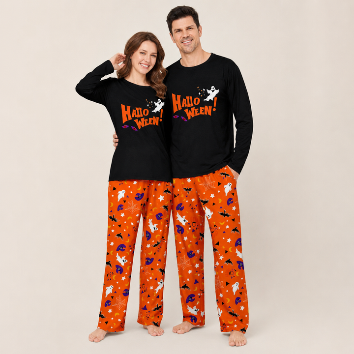 Halloween Family Matching Pajamas, Pumpkin Print
