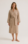 Waffle Knit Kimono Robe for Women in Sand, Long and Lightweight