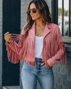 Women's Fringe Jacket | Western Jacket with Lapel Collar