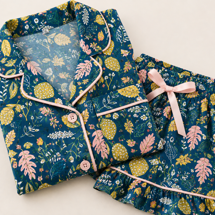 Christmas Pajama Shorts Set for Women, Short Sleeve