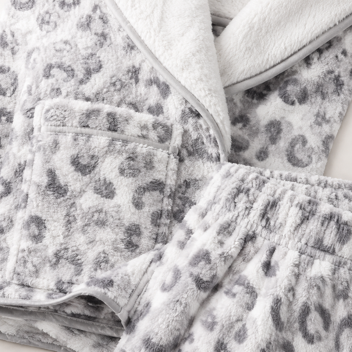 Printed Satin Pajama Set for Women, V-Neck Long Sleeve