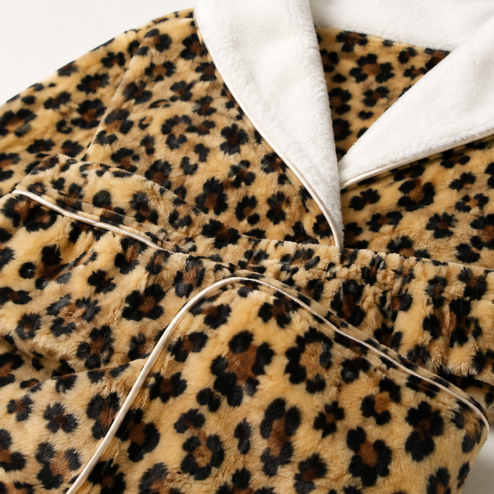 Printed Satin Pajama Set for Women, V-Neck Long Sleeve