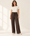 Knit Wide-Leg Pants for Women, High Waist Lounge Trousers