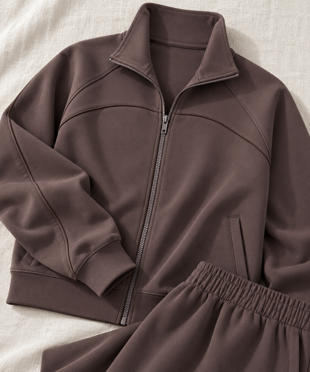 Modal Lounge Set for Women, Zip Jacket and Wide-Leg Pants