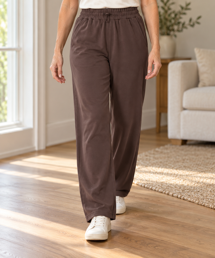Modal Lounge Pants for Women, Straight Leg with Pockets