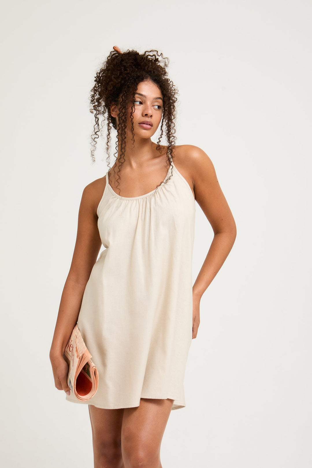 Swing Slip Nightgown in Natural, Soft Chemise Nightdress
