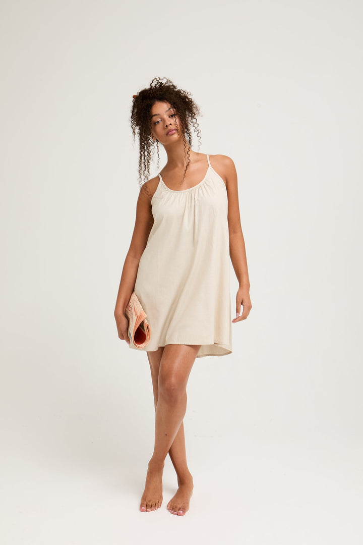 Swing Slip Nightgown in Natural, Soft Chemise Nightdress – photo 4