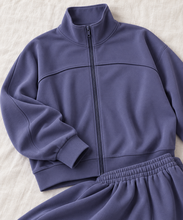 Modal Lounge Set for Women, Zip Jacket and Wide-Leg Pants