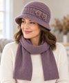Women's Cloche Hat | Soft Knitted Winter Hat with Flower Detail