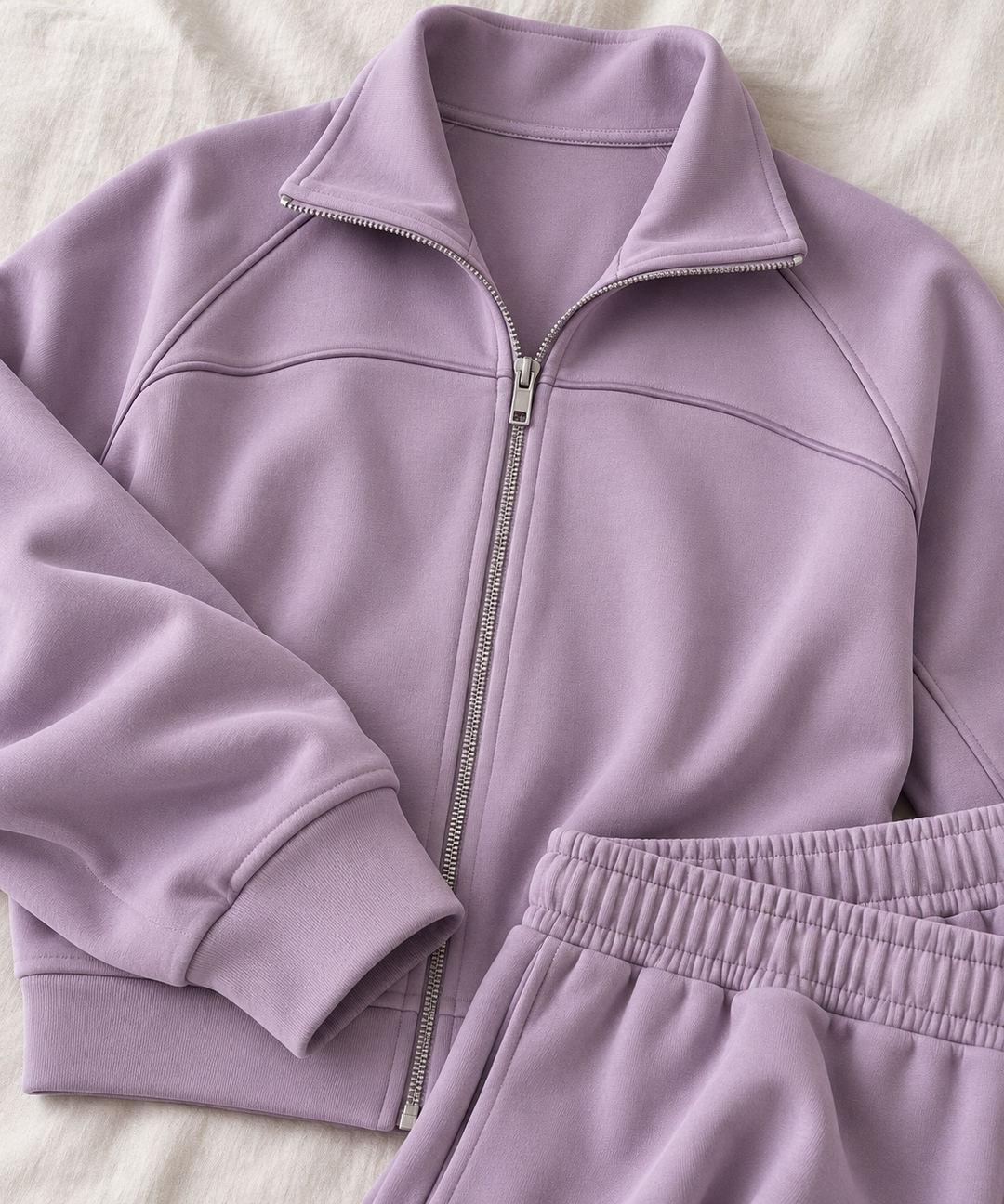 Modal Lounge Set for Women, Zip Jacket and Wide-Leg Pants