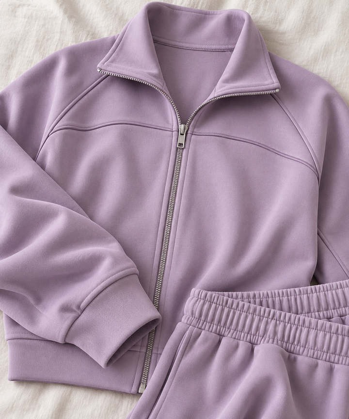 Modal Lounge Set for Women, Zip Jacket and Wide-Leg Pants