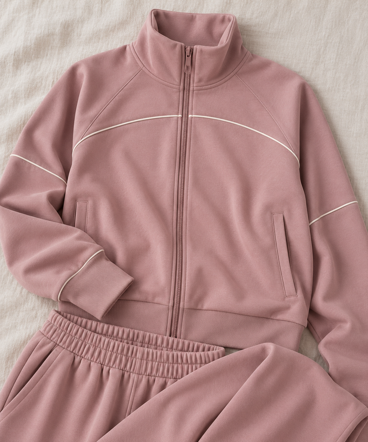 Modal Lounge Set for Women, Zip Jacket and Wide-Leg Pants