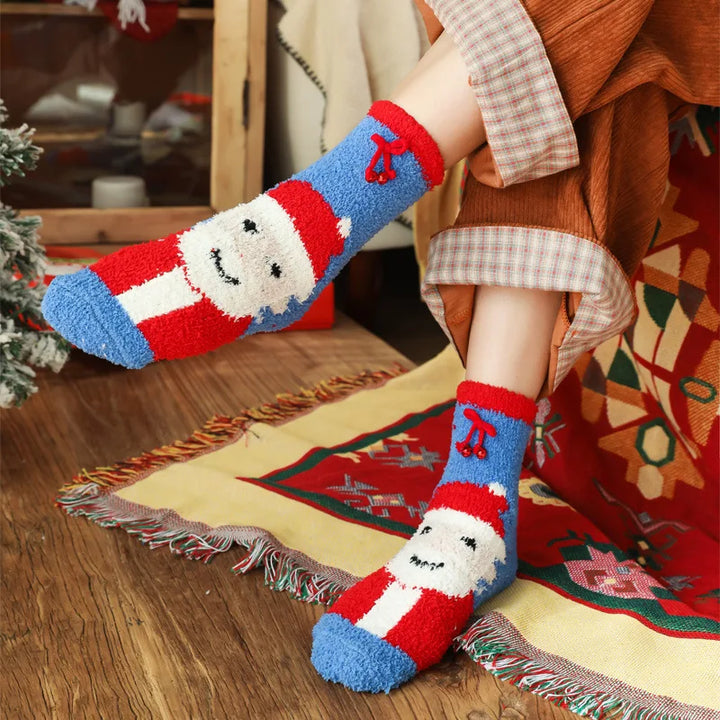 Boxed fleece Christmas socks ready to give